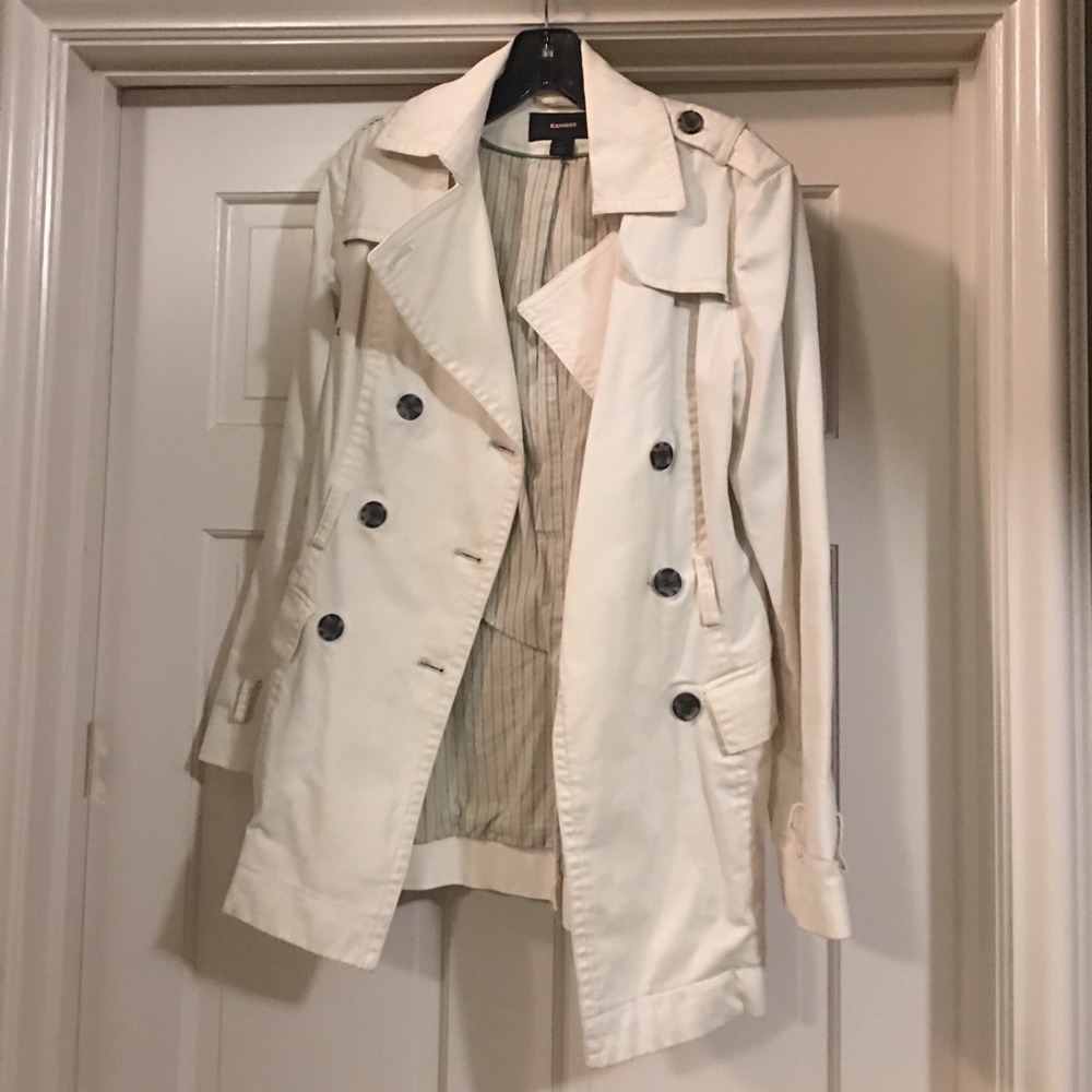 Express Cream Trench Coat size small